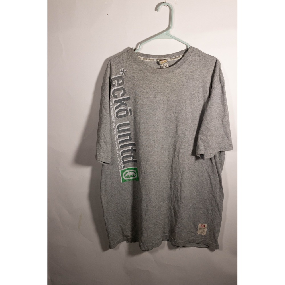 Y2K Ecko Unltd Mens Gray Graphic T‎ Shirt Size XL Grunge Skater Vintage 2000s